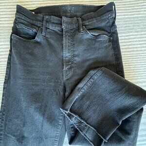 Mother Insider High Rise Crop Step Fray Bootcut Jeans